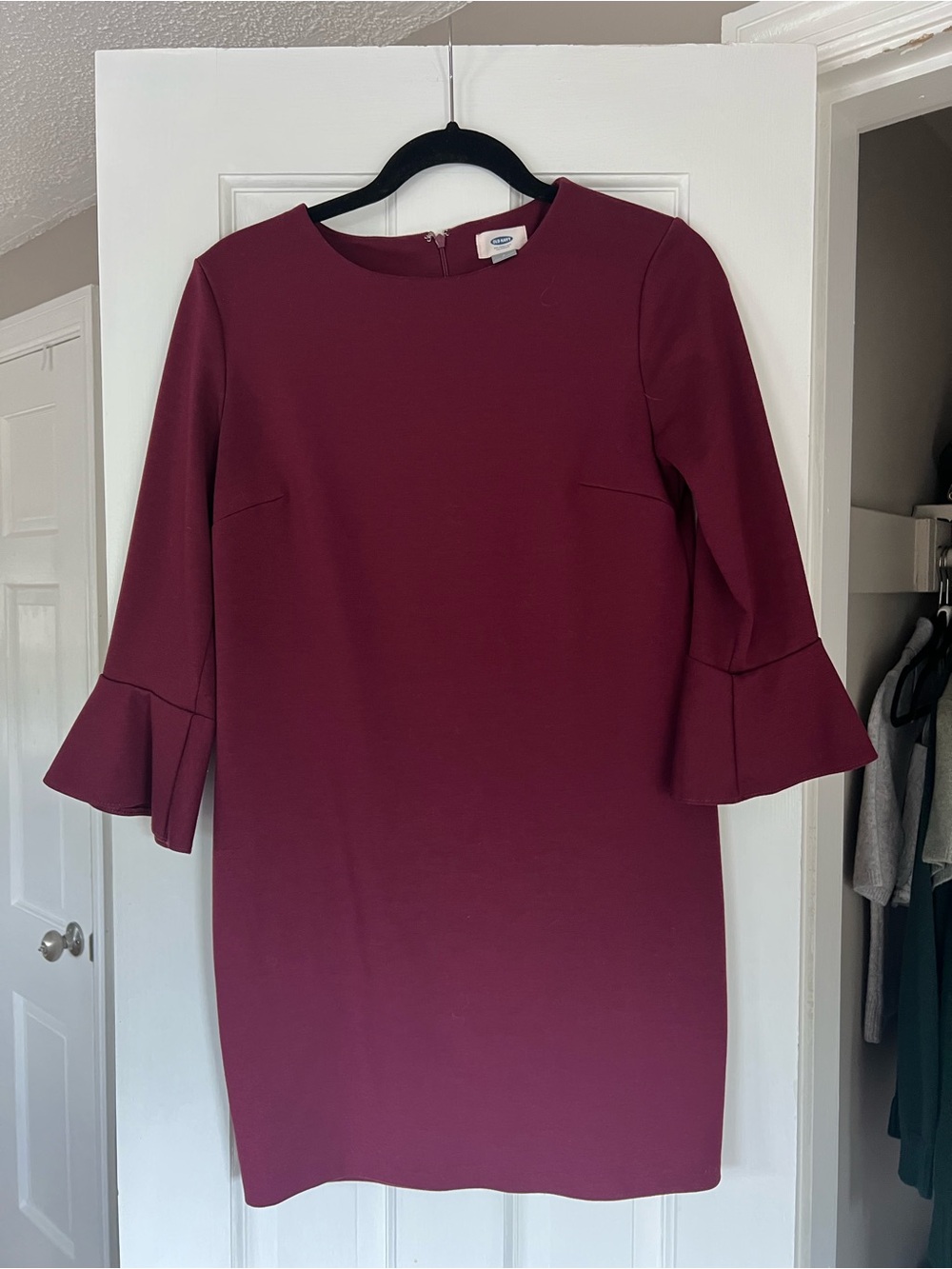 Old Navy Bell-Sleeve Dress in Maroon